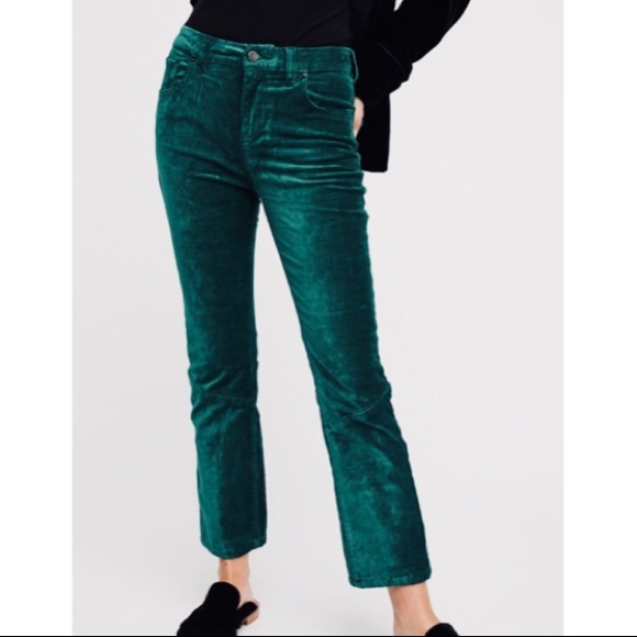 velvet crop pants